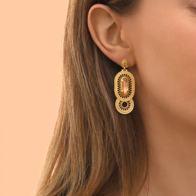 Noor pierced stud earrings - roses