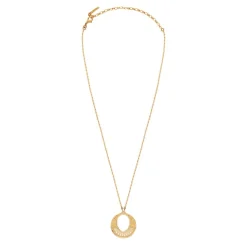 Noor round pendant necklace - gold