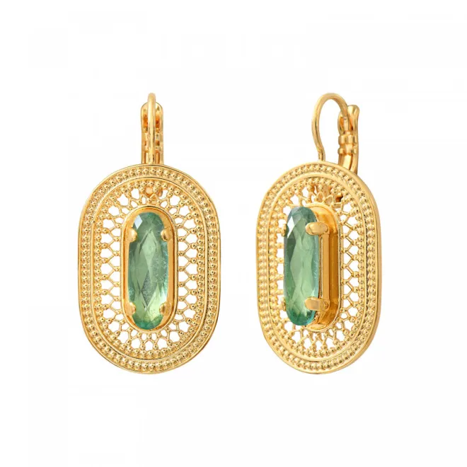 Noor sleeper earrings - green