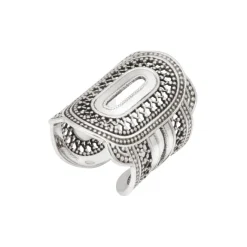 Noor wide adjustable ring - silver