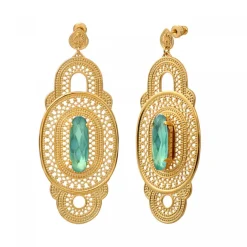 Noor wide stud earrings - green