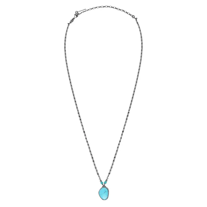 Noto adjustable delicate pendant necklace - turquoise
