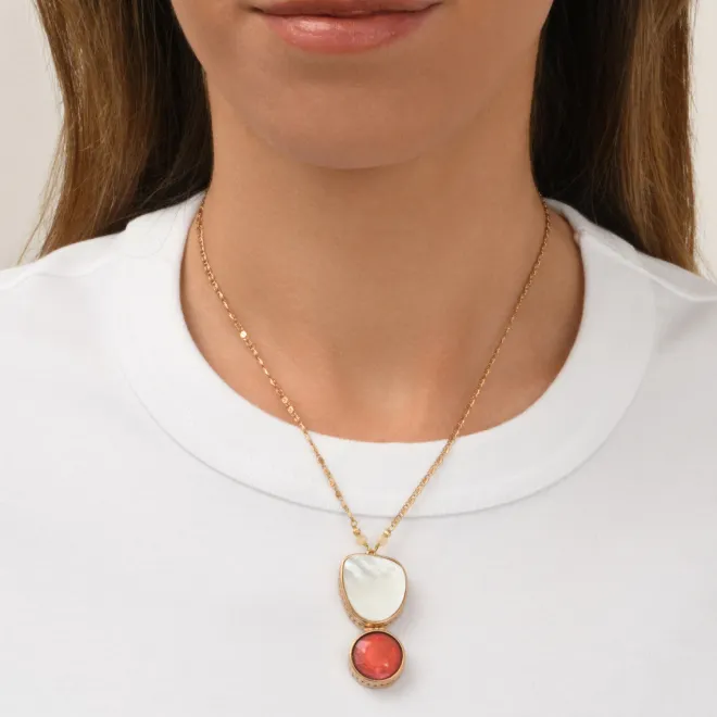 Noto Adjustable Pendant Necklace - Red