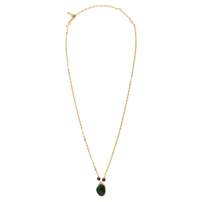 Noto Adjustable Pendant Necklace - Green