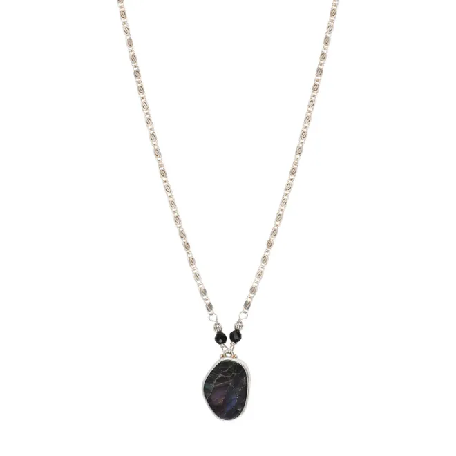 Noto Adjustable Pendant Necklace - Black