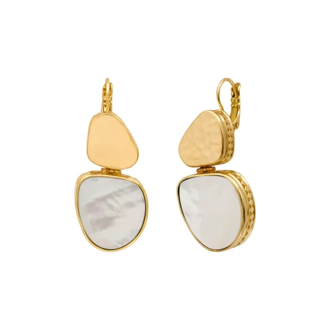 Noto sleeper earrings - mother-of-pearl