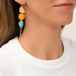 Noto tassel sleeper earrings - turquoise