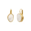 Noto thin sleeper earrings - mother-of-pearl