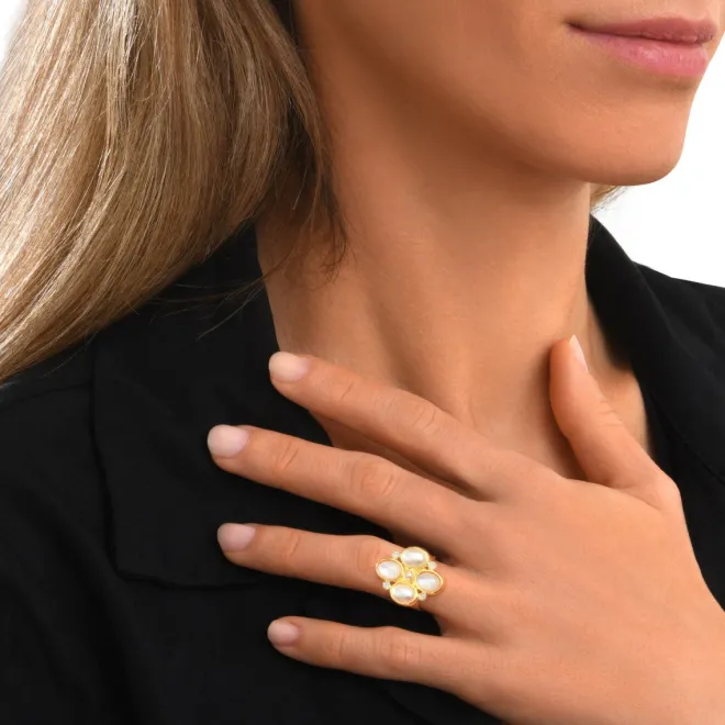 Océane adjustable wide ring – white