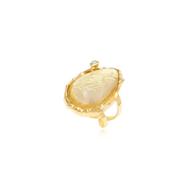 Océane medium adjustable ring – white