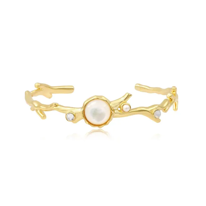 Océane thin bangle bracelet – white