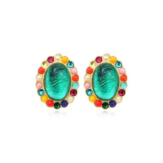 Oceane clip-on earrings – turquoise