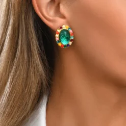 Oceane clip-on earrings – turquoise