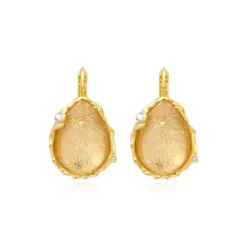 Oceane drop sleeper earrings – white