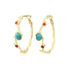 Oceane hoop earrings – turquoise and red