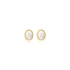 Oceane oval pierced stud earrings – white