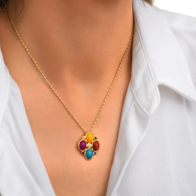 Oceane pendant necklace – multicoloured