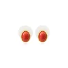 Oceane pierced stud earrings – coral