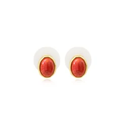 Oceane pierced stud earrings – coral