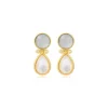 Oceane pierced stud earrings – white
