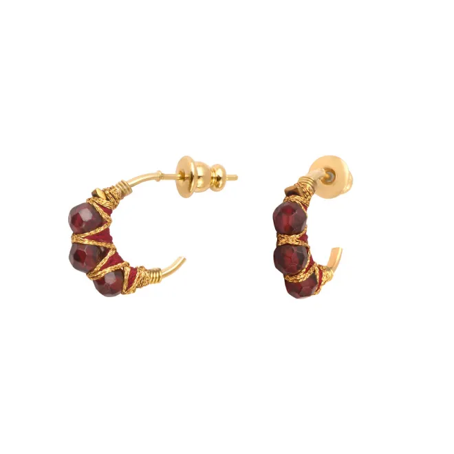 Panarea hoop earrings - garnet