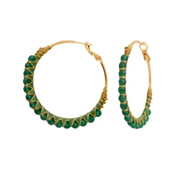 Panarea hoop earrings - green agate