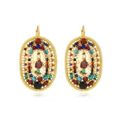 Persian oval earrings - multicolored