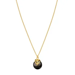 Positano adjustable pendant necklace - grey mother-of-pearl
