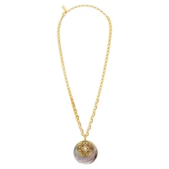 Positano chain necklace - grey mother-of-pearl