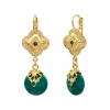 Positano dangling sleeper earrings - green