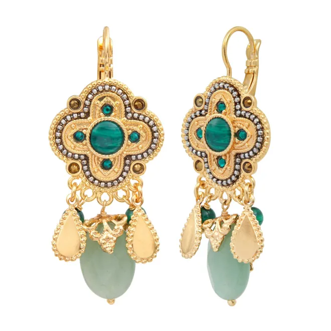 Positano fantasy sleeper earrings - green