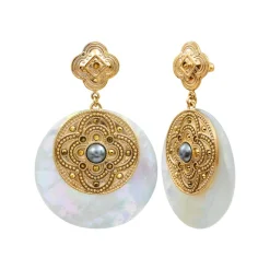 Positano pierced stud earrings - white