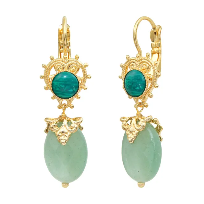 Positano sleeper earrings - green