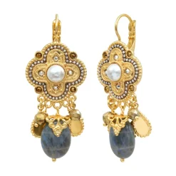 Positano sleeper earrings - grey mother-of-pearl