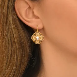 Positano sleeper earrings - grey mother-of-pearl