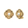 Positano thin clip-on earrings - grey mother-of-pearl