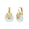 Positano thin sleeper earrings - white