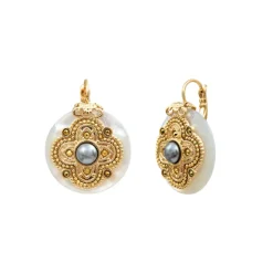 Positano thin sleeper earrings - white