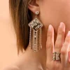 Precious Black Pierced Stud Drop Earrings