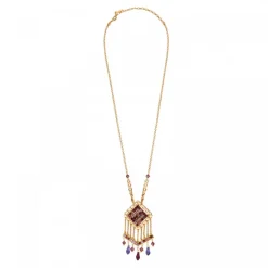 Precious pendant necklace - purple