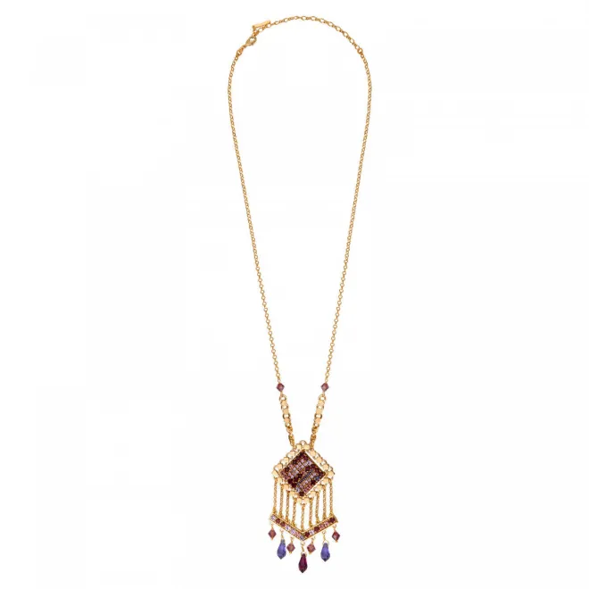 Precious pendant necklace - purple
