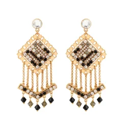 Precious pierced stud earrings - black