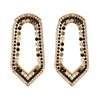 Precious wide stud earrings - black