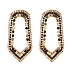 Precious wide stud earrings - black
