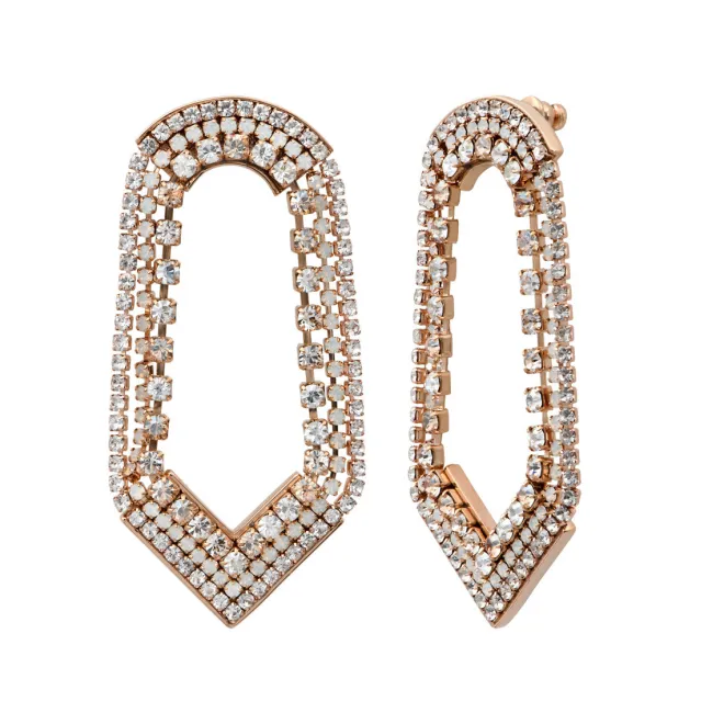 Precious wide stud earrings - pearly white