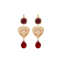 Prestige sleeper earrings - red