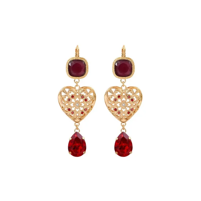 Prestige sleeper earrings - red