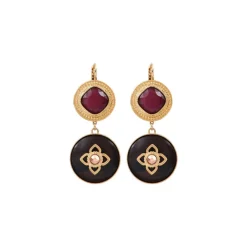 Prestige thin sleeper earrings - red