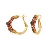 Salina hoop earrings - garnet