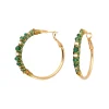 Salina hoop earrings - green agate
